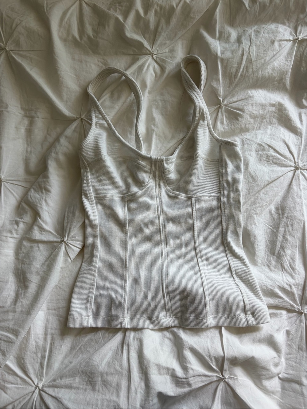 Universal Thread White Ribbed Scoop Tank - XS